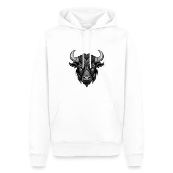 Bulle Kopf Taurus - Männer Premium Bio Hoodie - Weiß - Vorne - Nico (187cm)