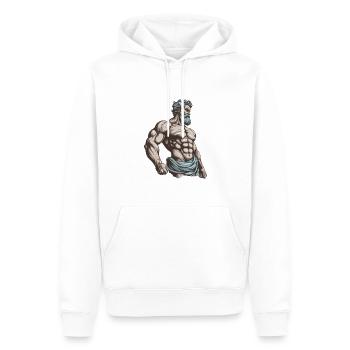 Muscles Workout Gym Bodybuilder - Sweat à capuche Premium bio Homme - blanc - Devant - Nico (187cm)