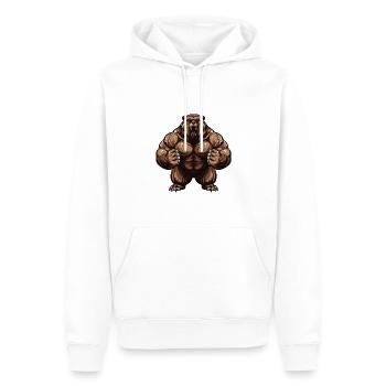 Ours Grizzly Beast Musculation Muscles - Sweat à capuche Premium bio Homme - blanc - Devant - Nico (187cm)