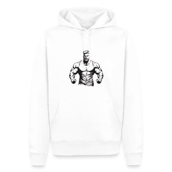 Bodybuilder Muscles Workout Gym - Sweat à capuche Premium bio Homme - blanc - Devant - Nico (187cm)