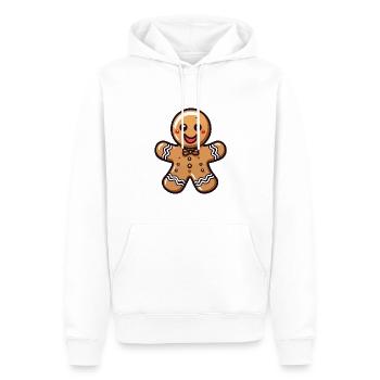 Cuisson de biscuits au pain d’épice de Noël - Sweat à capuche Premium bio Homme - blanc - Devant - Nico (187cm)