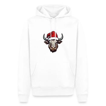 Bulle Porträt Weihnachten Taurus - Männer Premium Bio Hoodie - Weiß - Vorne - Nico (187cm)