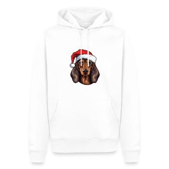 Dachshund Hund Weihnachten Dackel - Männer Premium Bio Hoodie - Weiß - Vorne - Nico (187cm)