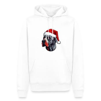 Great Dane Dog Head Christmas Portrait - Men’s Premium Organic Hoodie - white - Front - Nico (187cm)