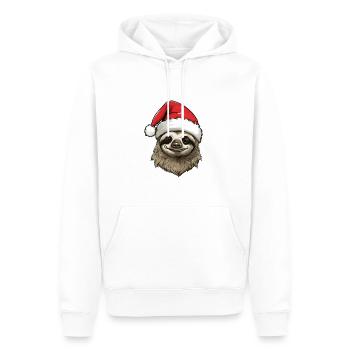 Sloth Head Christmas Portrait - Men’s Premium Organic Hoodie - white - Front - Nico (187cm)