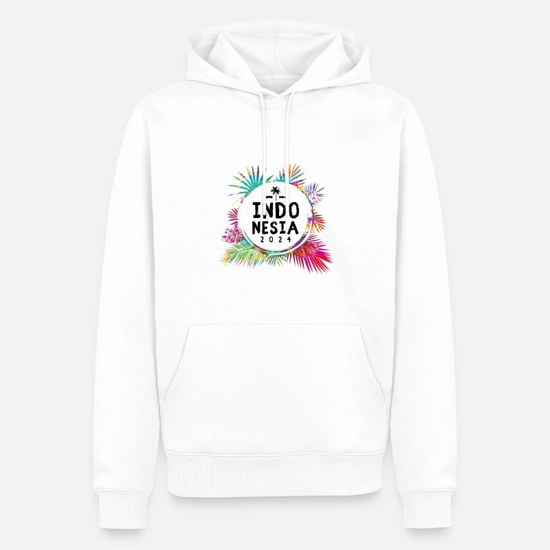 Indonesien 2024 Bunt - Männer Premium Bio Hoodie - Weiß