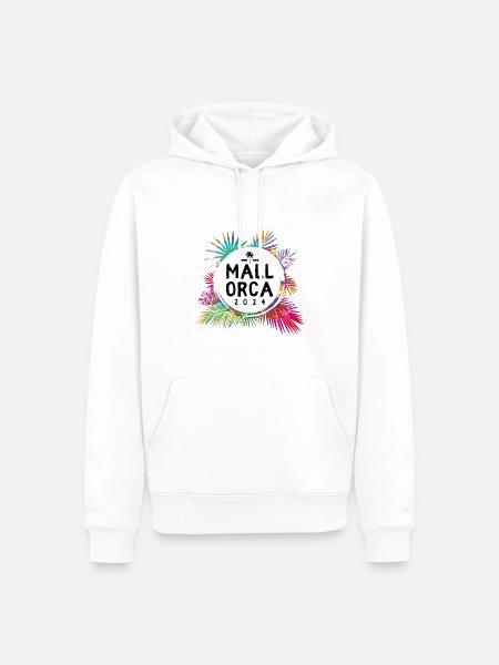 Mallorca 2024 Bunt - Männer Premium Bio Hoodie - Weiß