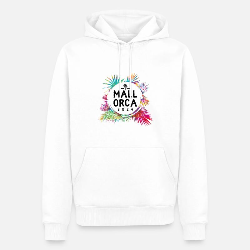 Mallorca 2024 Bunt - Männer Premium Bio Hoodie - Weiß