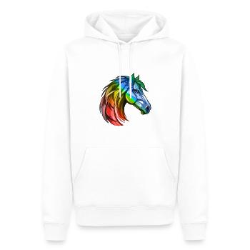 Pferd Kopf Bunt - Männer Premium Bio Hoodie - Weiß - Vorne - Nico (187cm)
