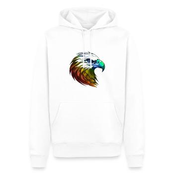 Adler Kopf Bunt - Männer Premium Bio Hoodie - Weiß - Vorne - Nico (187cm)