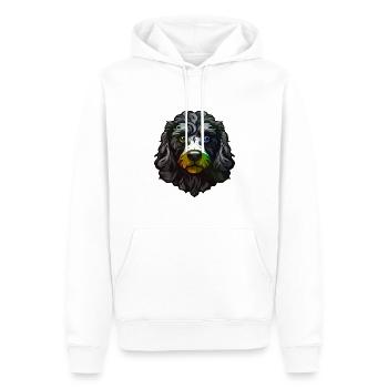 Pudel Hund Kopf Bunt - Männer Premium Bio Hoodie - Weiß - Vorne - Nico (187cm)