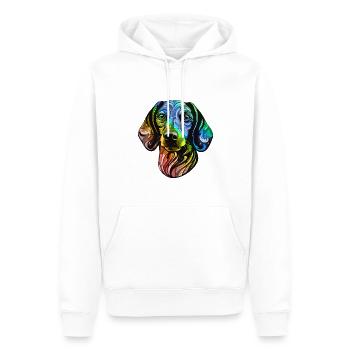 Dachshund Hund Kopf Dackel Bunt - Männer Premium Bio Hoodie - Weiß - Vorne - Nico (187cm)
