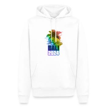 Bali 2024 Urlaub Palmen Bunt - Männer Premium Bio Hoodie - Weiß - Vorne - Nico (187cm)