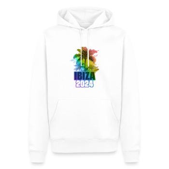 Ibiza 2024 Vacances Palmiers Colorés - Sweat à capuche Premium bio Homme - blanc - Devant - Nico (187cm)