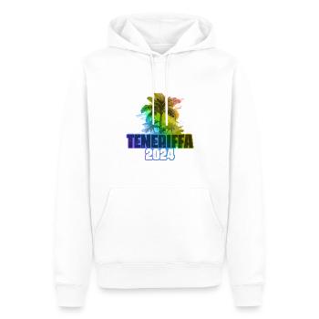 Teneriffa 2024 Urlaub Palmen Bunt - Männer Premium Bio Hoodie - Weiß - Vorne - Nico (187cm)