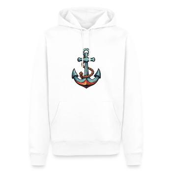 Port d’ancrage - Sweat à capuche Premium bio Homme - blanc - Devant - Nico (187cm)