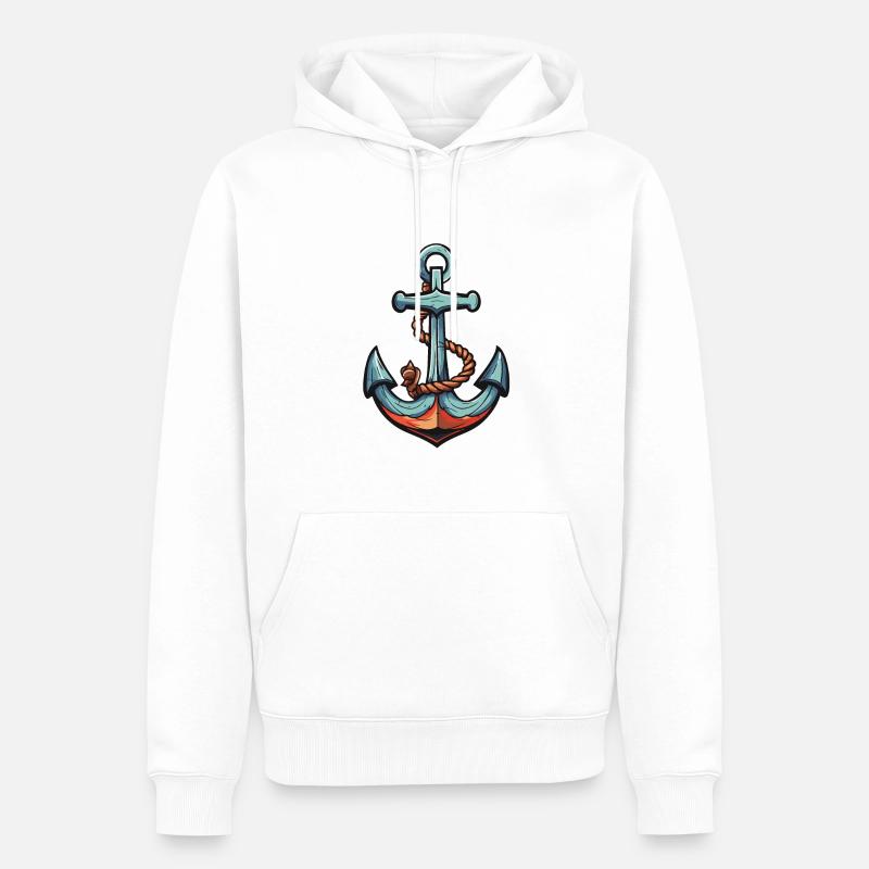 Port d’ancrage - Sweat à capuche Premium bio Homme - blanc