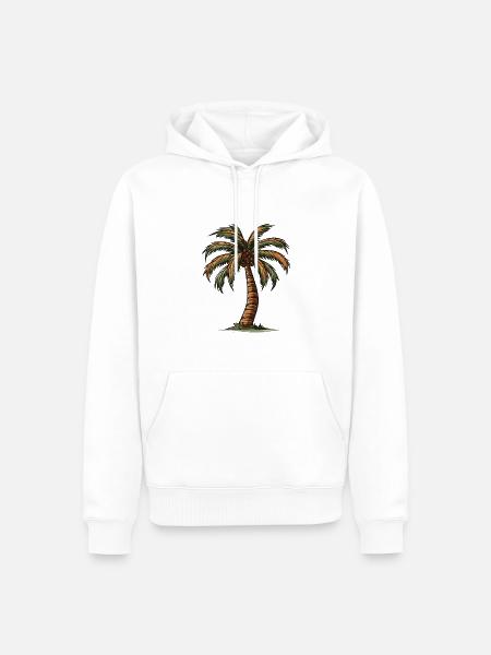 Palm Tree Icon - Men’s Premium Organic Hoodie - white