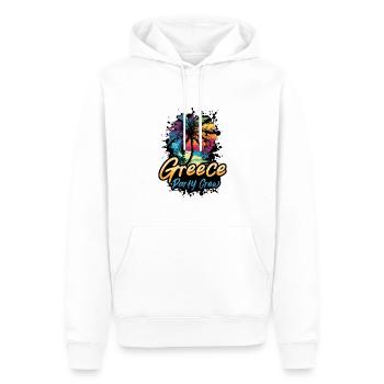 Grèce Party Crew Vacances - Sweat à capuche Premium bio Homme - blanc - Devant - Nico (187cm)