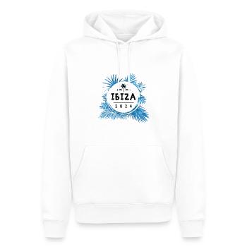 Ibiza 2024 Bunt - Männer Premium Bio Hoodie - Weiß - Vorne - Nico (187cm)