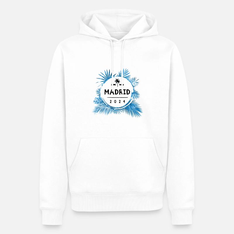 Madrid 2024 Bunt - Männer Premium Bio Hoodie - Weiß