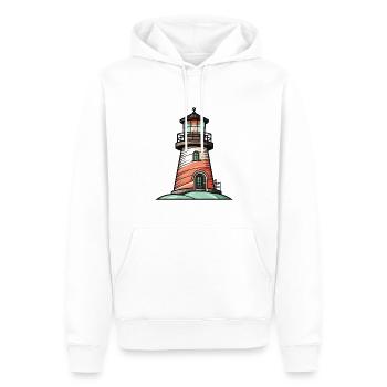 Lighthouse Symbol Coast - Men’s Premium Organic Hoodie - white - Front - Nico (187cm)