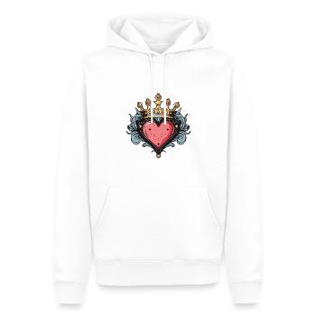Heart Crown Love - Men’s Premium Organic Hoodie - white - Front - Nico (187cm)