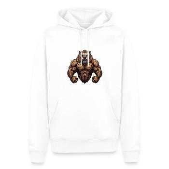 Muscles de grizzli de l’ours - Sweat à capuche Premium bio Homme - blanc - Devant - Nico (187cm)