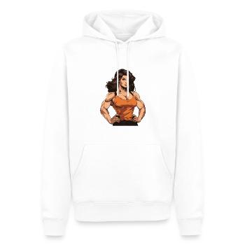 Femme Fitness Muscles Gym Fille - Sweat à capuche Premium bio Homme - blanc - Devant - Nico (187cm)
