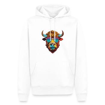 Bull Head Portrait Cool Taurus - Men’s Premium Organic Hoodie - white - Front - Nico (187cm)