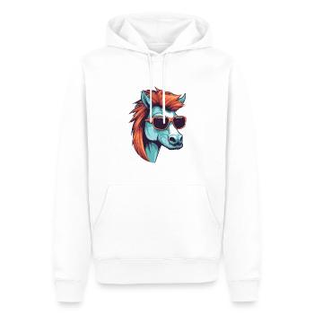 Pferd Kopf Porträt Cool - Männer Premium Bio Hoodie - Weiß - Vorne - Nico (187cm)
