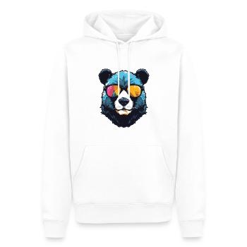 Portrait de tête de panda cool - Sweat à capuche Premium bio Homme - blanc - Devant - Nico (187cm)