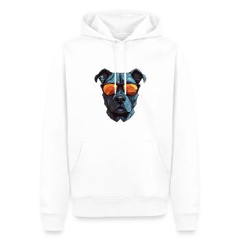 Portrait de chien Staffordshire Bull Terrier - Sweat à capuche Premium bio Homme - blanc - Devant - Nico (187cm)