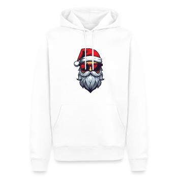 Père Noël cool Noël - Sweat à capuche Premium bio Homme - blanc - Devant - Nico (187cm)