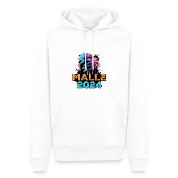 Voyage Malle 2024 - Sweat à capuche Premium bio Homme - blanc - Devant - Nico (187cm)