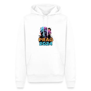 Tournée Prague 2024 - Sweat à capuche Premium bio Homme - blanc - Devant - Nico (187cm)