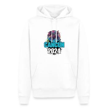L’équipe de la tournée de Cancun 2024 - Sweat à capuche Premium bio Homme - blanc - Devant - Nico (187cm)