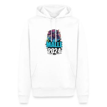 L’équipe de la tournée Malle 2024 - Sweat à capuche Premium bio Homme - blanc - Devant - Nico (187cm)