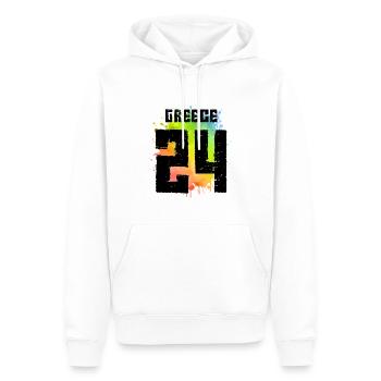 Grèce 24 Chemise 2024 - Sweat à capuche Premium bio Homme - blanc - Devant - Nico (187cm)