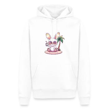 Bunny Summer Beach Vacation - Men’s Premium Organic Hoodie - white - Front - Nico (187cm)