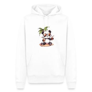 Panda Summer Beach Vacation - Men’s Premium Organic Hoodie - white - Front - Nico (187cm)