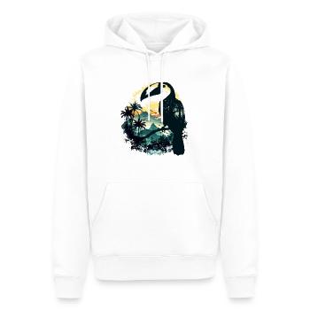 Jungle d'oiseaux toucans - Sweat à capuche Premium bio Homme - blanc - Devant - Nico (187cm)
