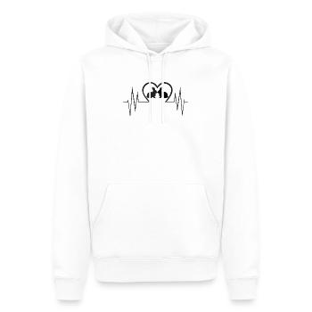 EKG Herzschlag Kaninchen Design - Männer Premium Bio Hoodie - Weiß - Vorne - Nico (187cm)