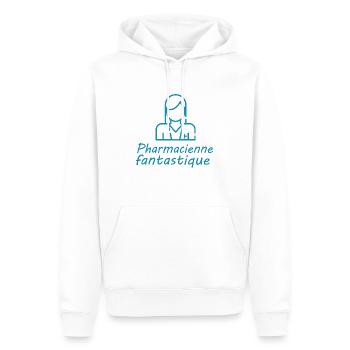 Tshirt femme Pharmacienne fantastique - Sweat à capuche Premium bio Homme - blanc - Devant - Nico (187cm)