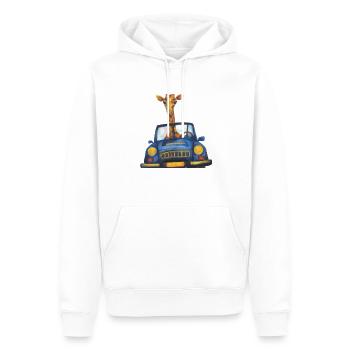 Giraffe im Cabrio - Männer Premium Bio Hoodie - Weiß - Vorne - Nico (187cm)