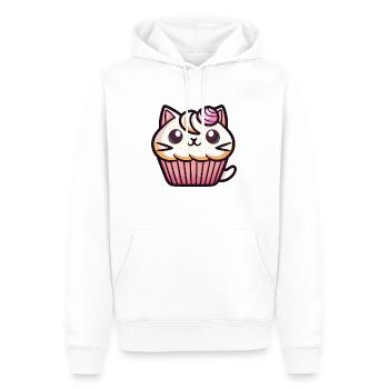 Chat muffin - Sweat à capuche Premium bio Homme - blanc - Devant - Nico (187cm)
