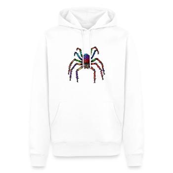 Eine Spinne als Gliederfüßer in leuchtenden Farben - Männer Premium Bio Hoodie - Weiß - Vorne - Nico (187cm)