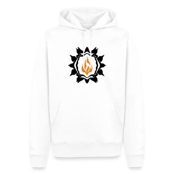 Rune de feu - Sweat à capuche Premium bio Homme - blanc - Devant - Nico (187cm)