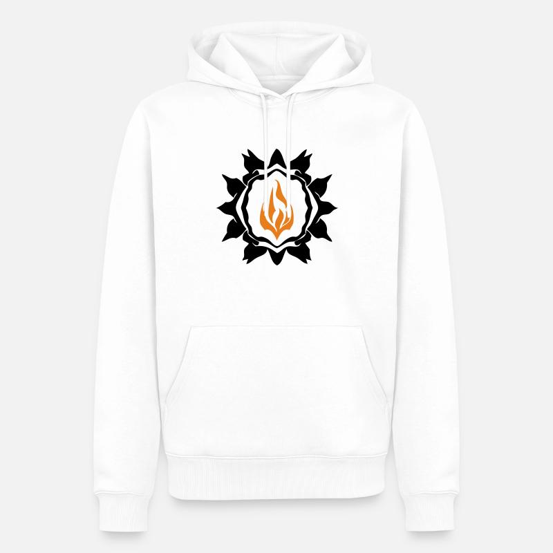 Rune de feu - Sweat à capuche Premium bio Homme - blanc
