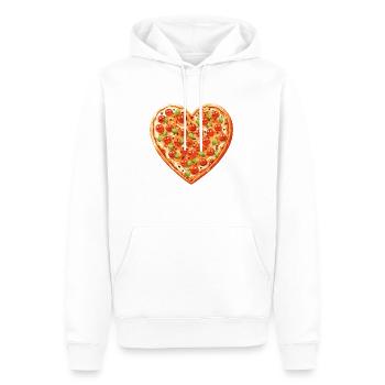 Love Pizza - Ich Liebe Pizza - Männer Premium Bio Hoodie - Weiß - Vorne - Nico (187cm)